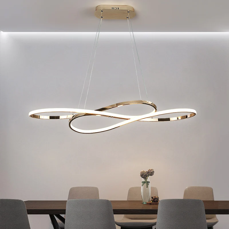 Modern Led Pendant Lights For Dining room decoration Kitchen Bar Hanging Pendant Lamp Black/Gold/Chrome Plated AC90-260V