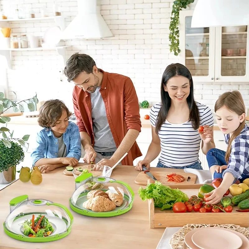 ABVJ-Microwave Splatter Cover With Steam Vent And Handle,10 Inch Clear Plate Cover, Essential Kitchen Gadgets For Food Safety