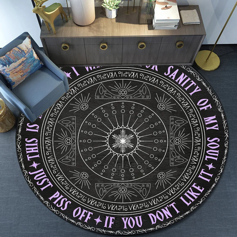 

Хрустальный бархатный ковер2D на плоской подошве, круглый коврик для Хэллоуина Witchcraft Crystal Velvet - нескользящий мягкий полиэстеровый коврик с Intricat