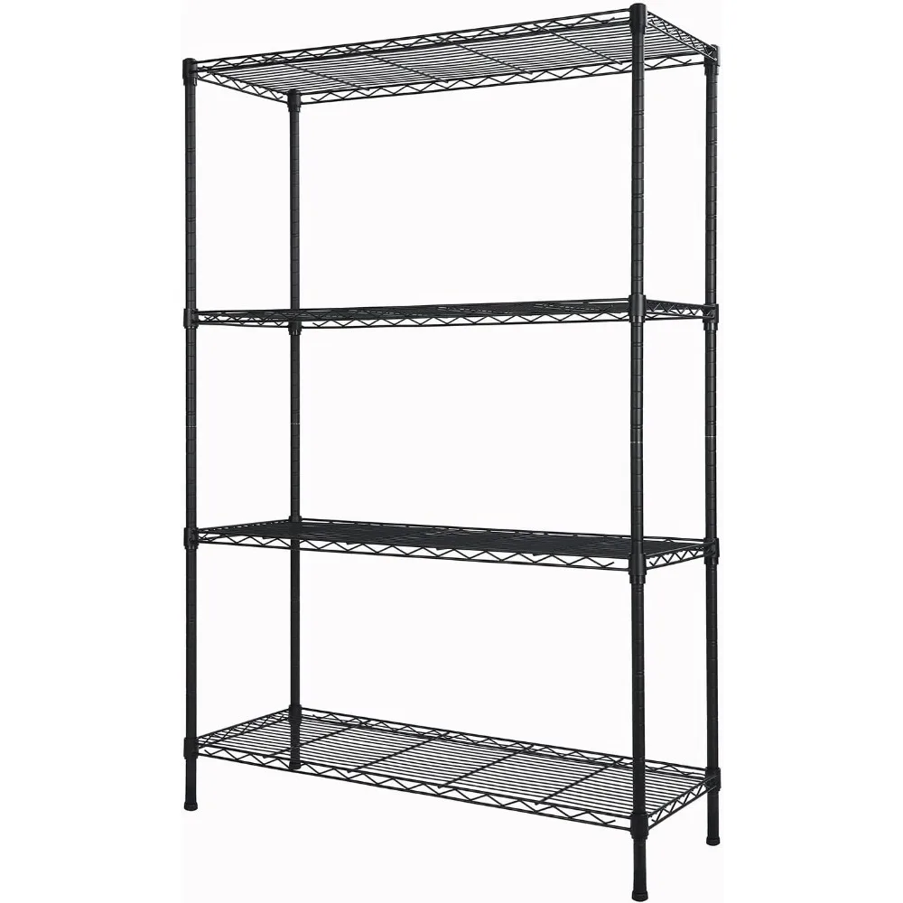 4-Shelf Adjustable Heavy Duty Storage Shelving Unit, Metal Organizer Wire Rack for Laundry Bathroom Kitchen Pantry Closet