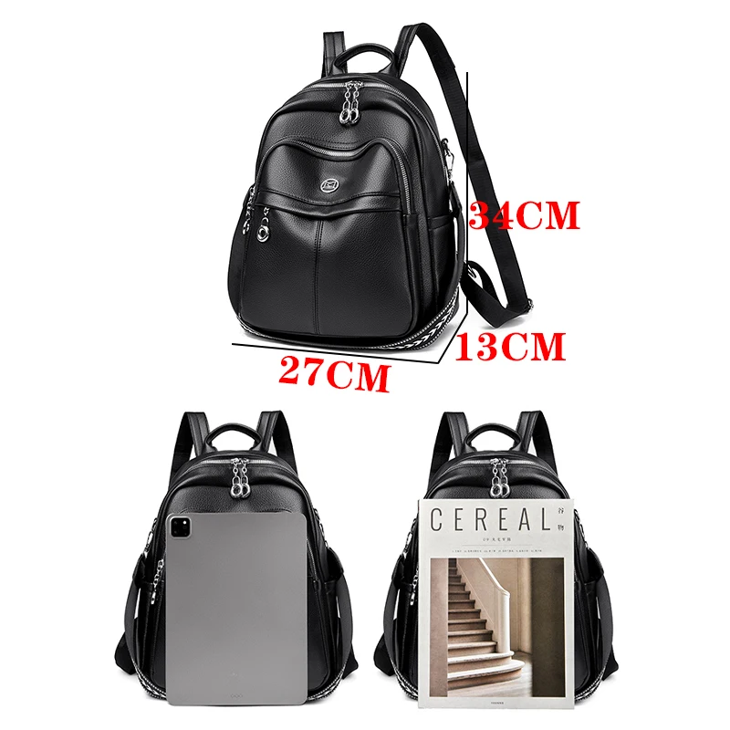 Women Backpack 2024 New Fashionable BackPack Middle Aged Mom Travel Bag Soft Leather Large Capacity Versatile School Bag Mochila