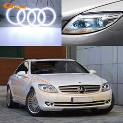 For MERCEDES BENZ S CLASS W216 C216 CL 600 500 63 65 AMG 2006-2009 Ultra Bright COB Led Angel Eyes Kit Halo Rings Day Light