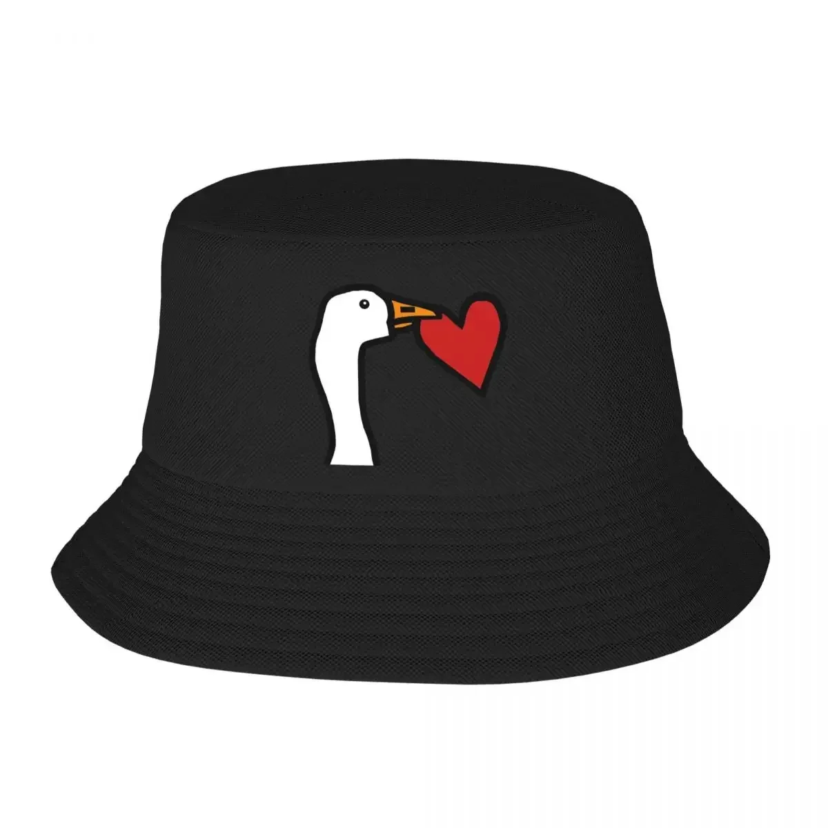 Nouveau Chapeau Bob Amusant avec Motif Oie Voleuse de Cœur pour Femmes et Hommes, Pliable, pour l'Été, les Vacances, la Saint-Valentin, les Sports de Plein Air