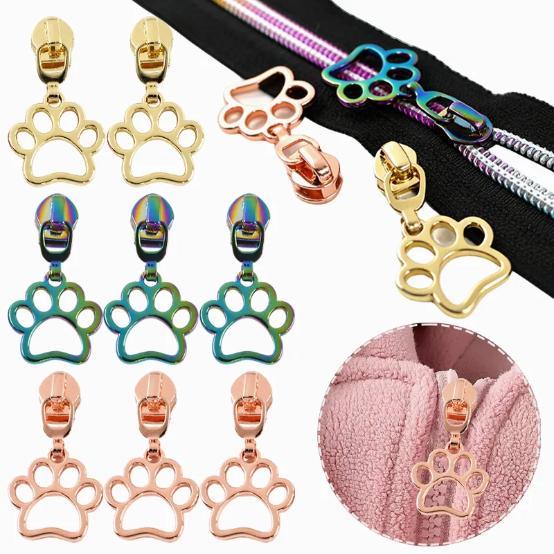 

10-20Pcs Meetee 5# Cat Paw Nylon Zipper Slider Clothes Closure Zips Puller Bag Decor Zippers Repair Kits DIY Sewing Accessories