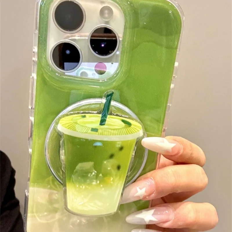 New Design Korean Cute Cartoon for Magsafe Phone Magnetic Griptok Stand for IPhone Funny Foldable Wireless Charging Case Holder