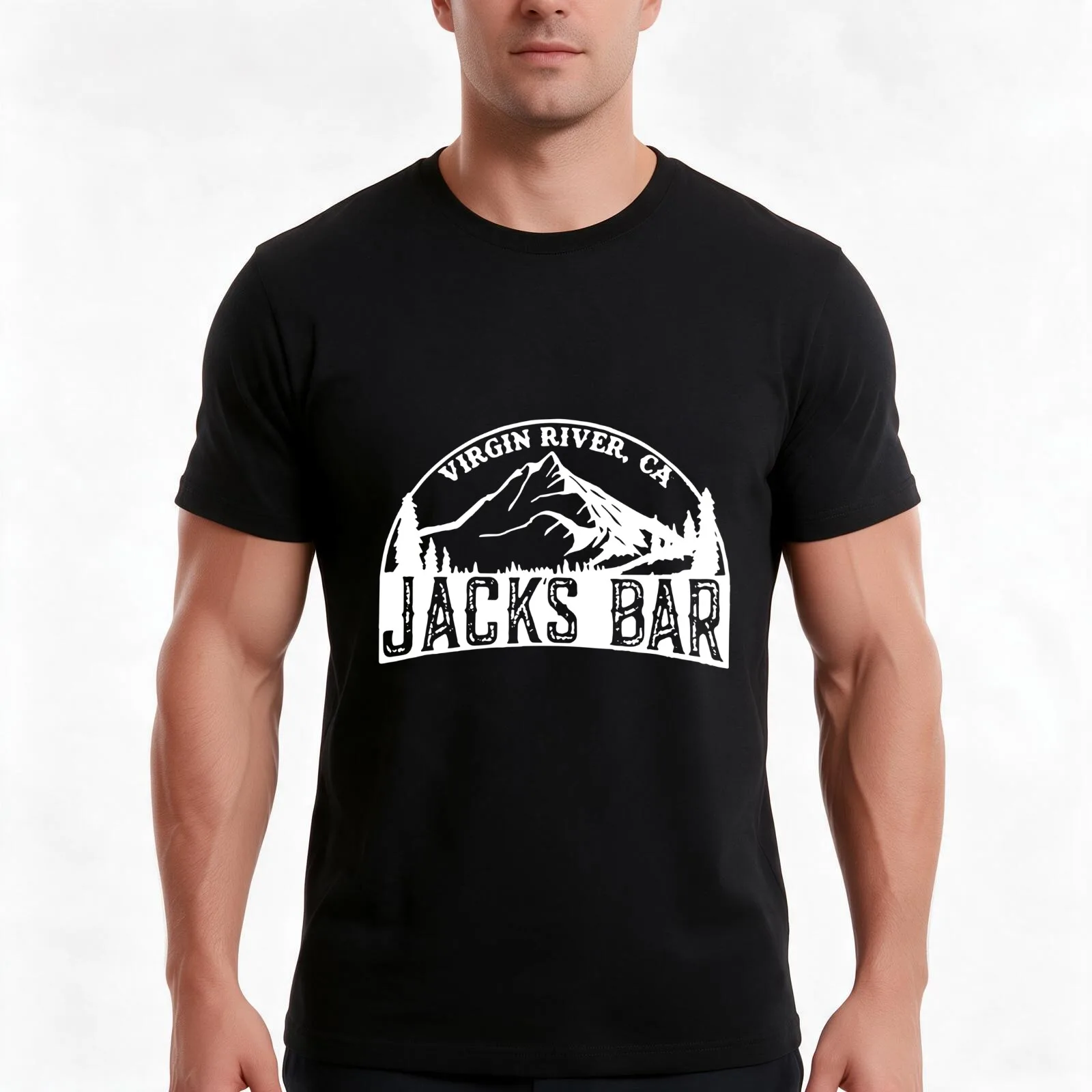 Virgin River Jack's Bar T-Shirt, Summer Casual Cotton Tee, Oversized Streetwear Tops, Vintage Graphic Print, Unisex Men Women