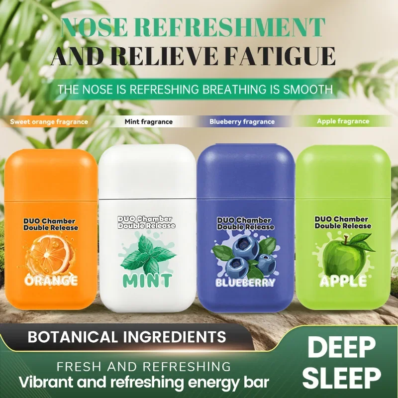 

Nasal Relief Double Hole Inhaler Stick Cooling Balm Anti-Sleepiness for Students Class Late Nights Long Distance Driving