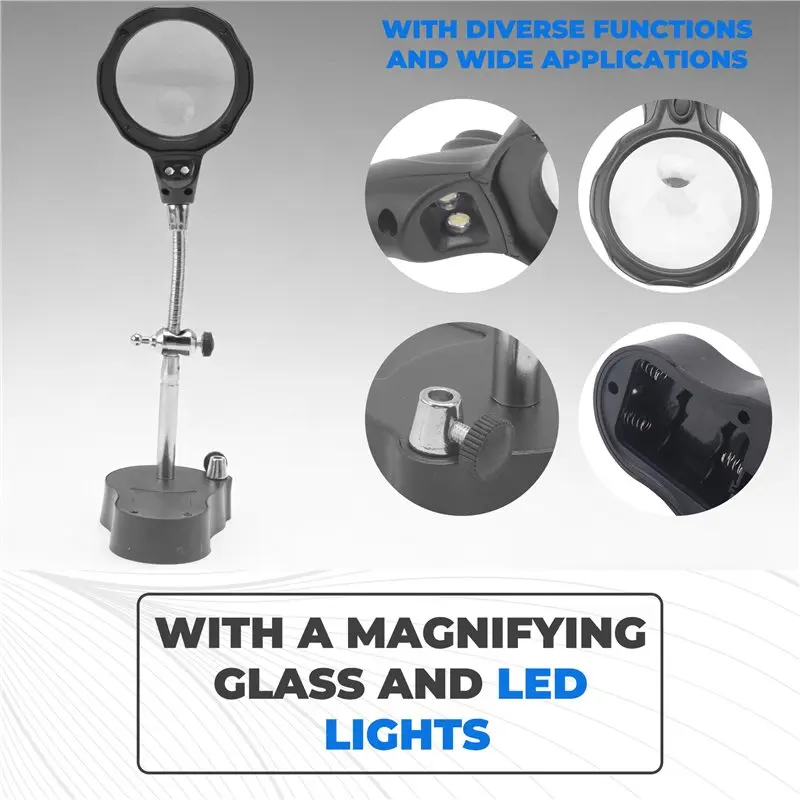 AWAH Maintenance Tool Rack With Welding Magnifying Glass Digital Equipment Maintenance Tool Table With LED Lamp