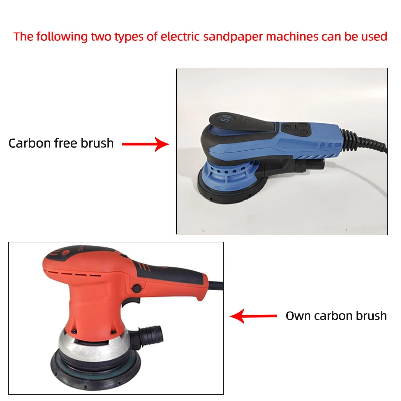 Electric Sandpaper Machine Tray 5 ";6 Hole 125mm Car Putty Grinding Carabiner Sand Tray Round Base Grinding Accessories