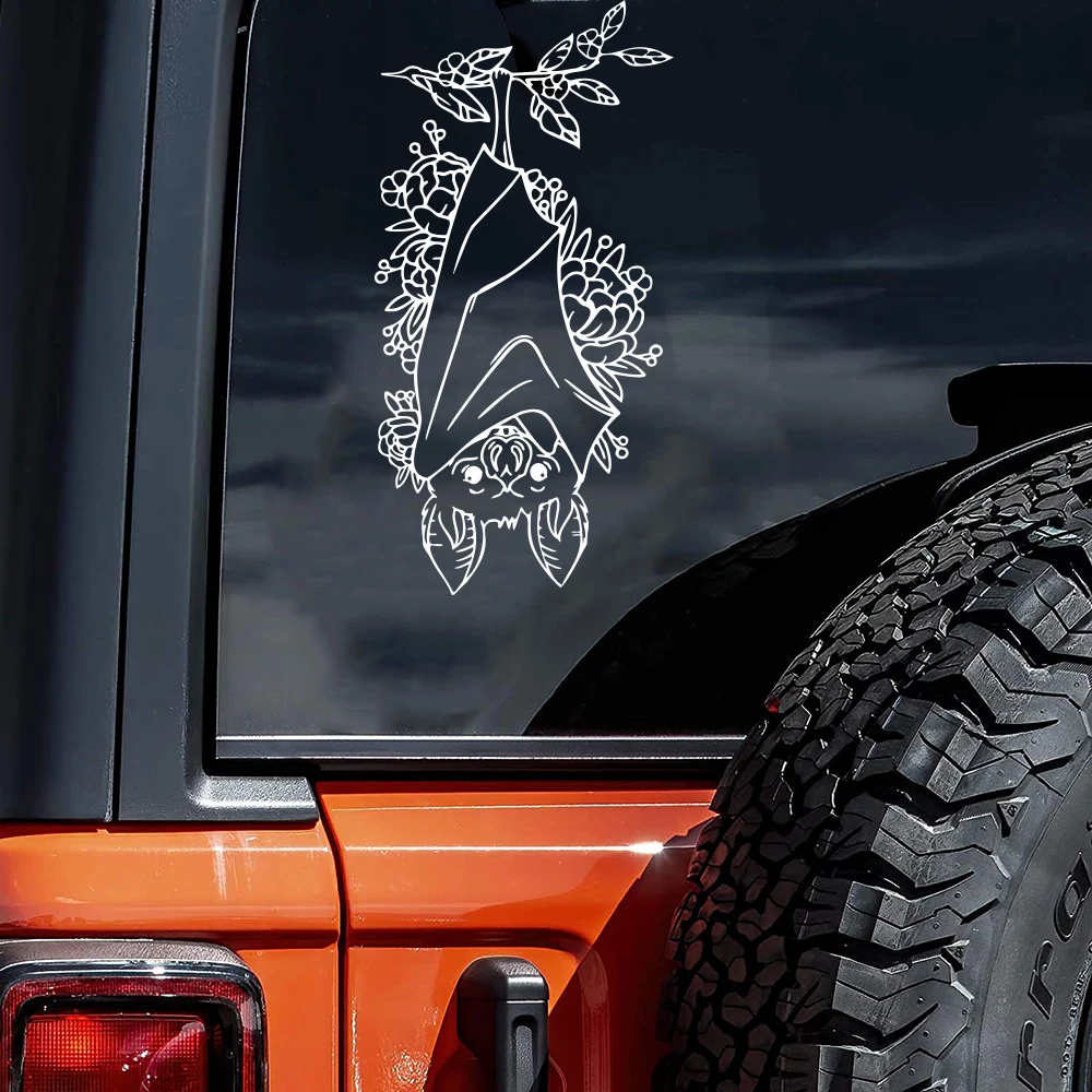 

Cartoon Goth Bat Car Sticker Decal Halloween Bat Branch Flower Car Decal for Window Windshield Bumper Door Vinyl Decor