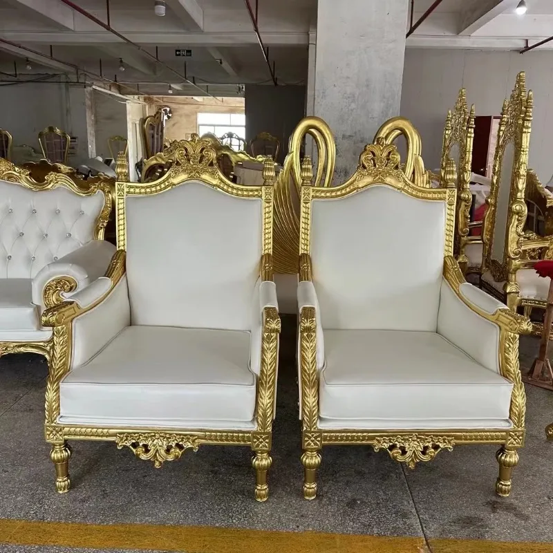 European Classic Wooden Throne Chairs Style Wedding Events Home Furniture King Throne Chair For Sale