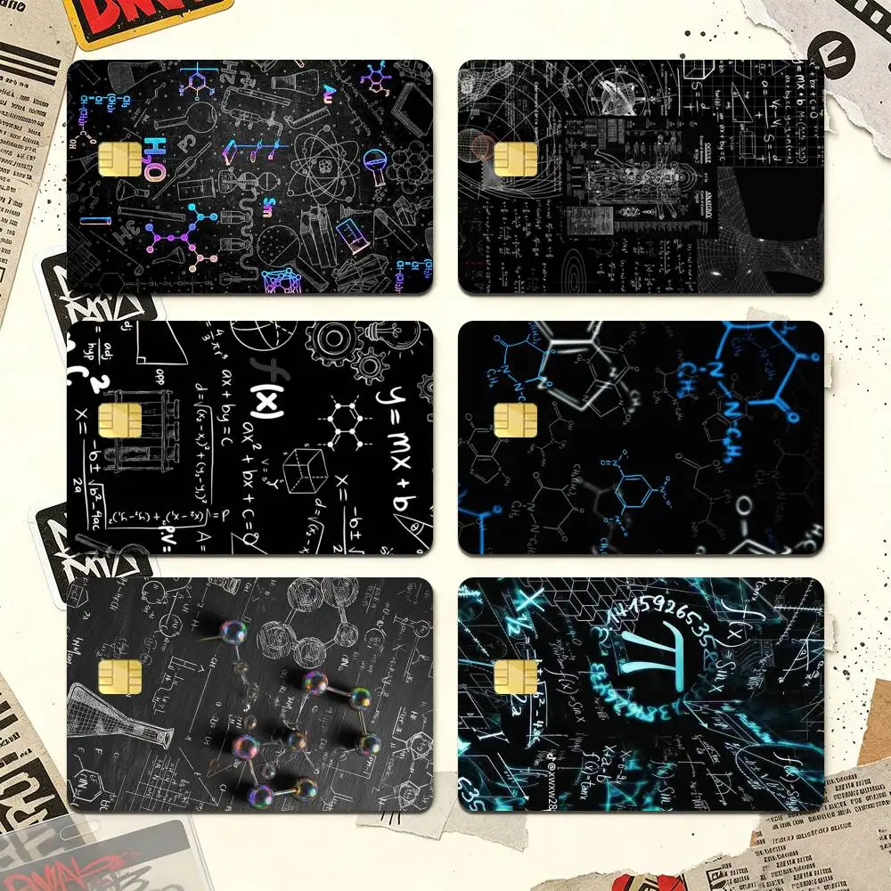 Physics Chemical Mathematics Credit Card HD Stickers Premium matte film effectively prevents fingerprints and daily abrasion.