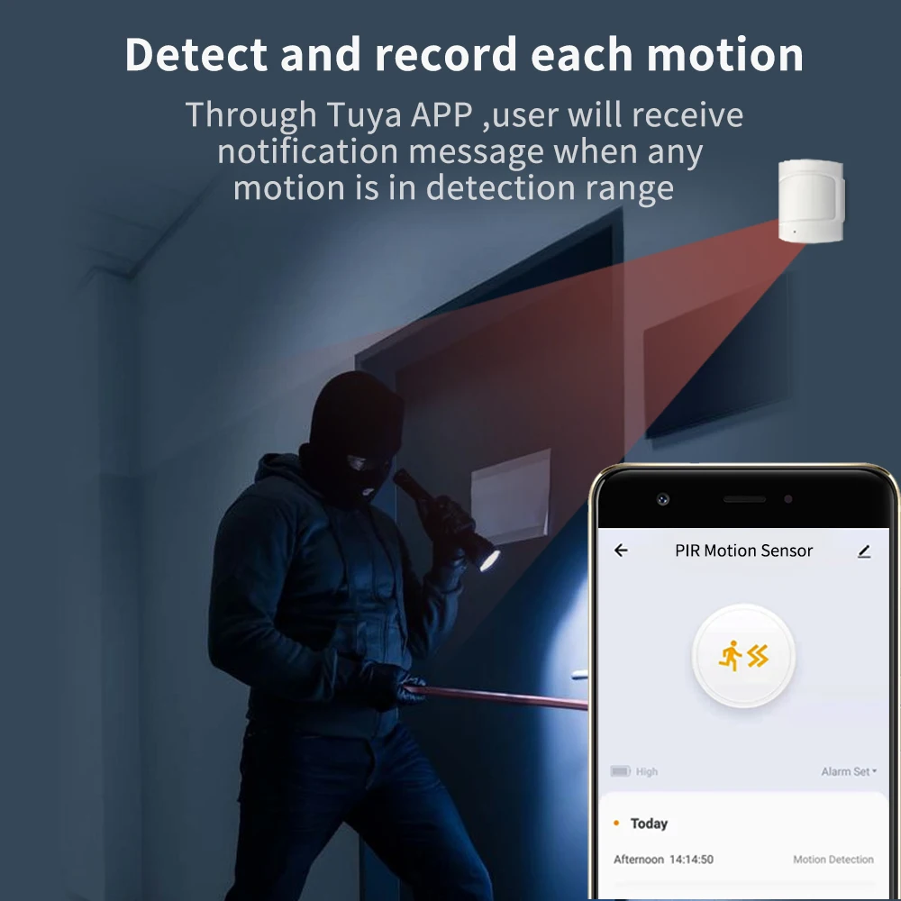 Tuya Zigbee Smart PIR Motion Sensor Detektor Home Security Einbrecher Alarm Sicherheit Einbrecher Hause Assistent Wireless für Smart Leben
