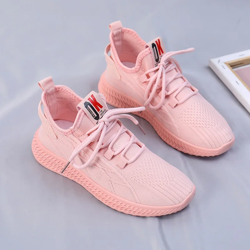 2022 Fashion Spring Female Sneakers Women Shoes Korean Mesh Yellow Ladies Shoes Woman Lace Up Red Black Casual Shoes Breathable