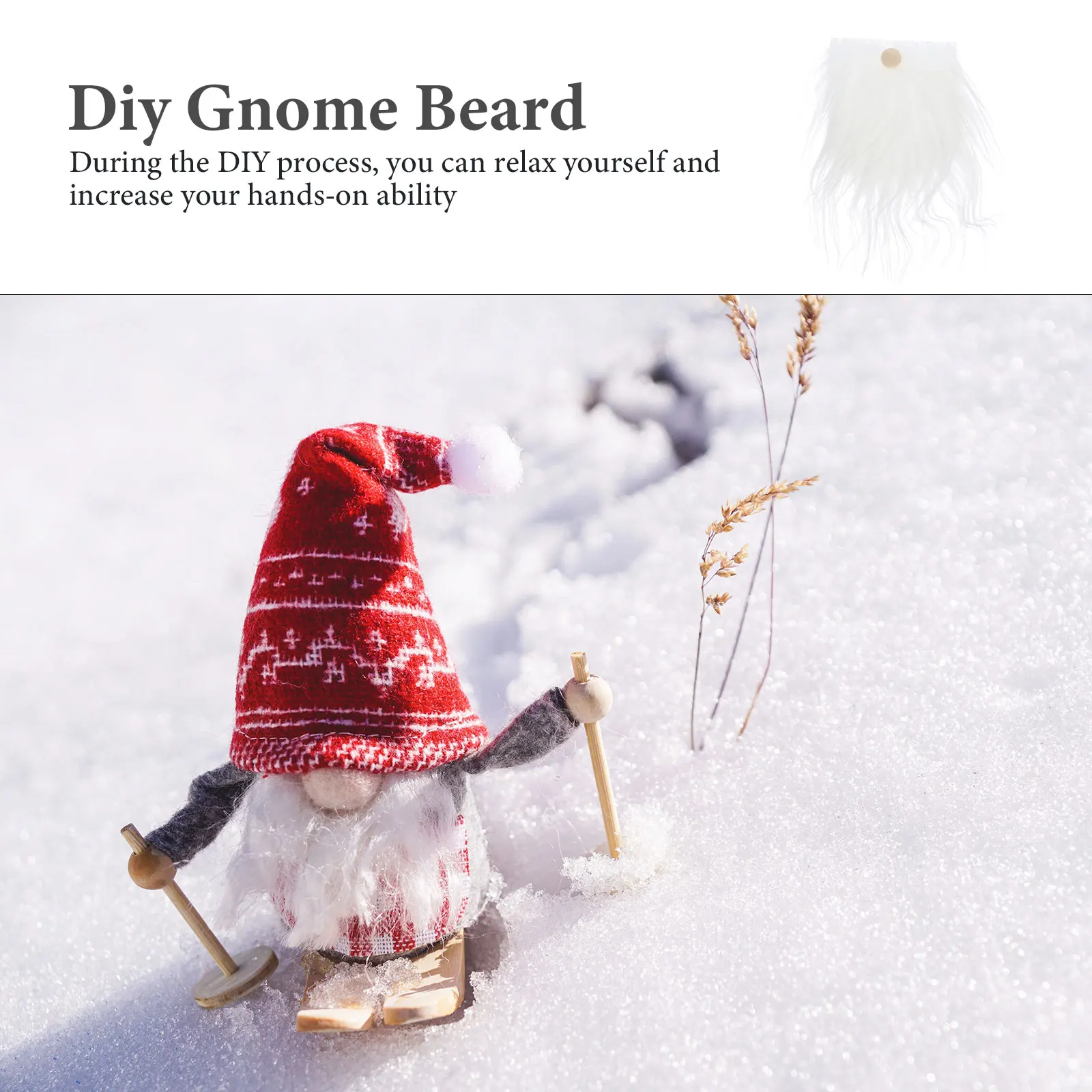 

Wooden Beads Beard Decoration Dwarfs Fake Christmas Gnome Faux Cotton Grooming Costume Party