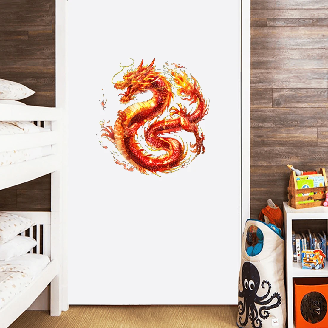 Three Ratels Q59 Powerful blue dragon cartoon wall stickers for home decoration Personalized car decals