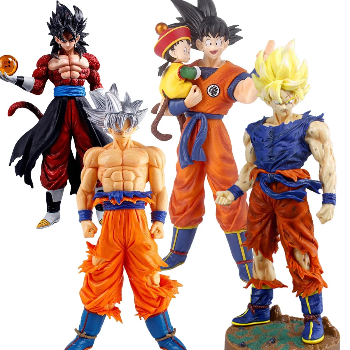 Conjunto de Figuras de Ação Dragon Ball Z Super Saiyan Son Goku - Inclui Son Gohan, Vegeta, Broly, Piccolo, Majin Buu Colecionáveis