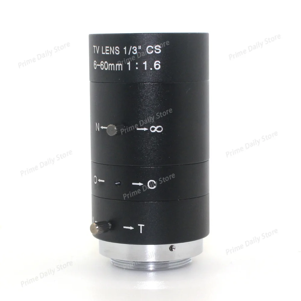6‑60mm Varifocal Security CCTV Lens, Manual Focus & Manual Iris Surveillance Camera Lens
