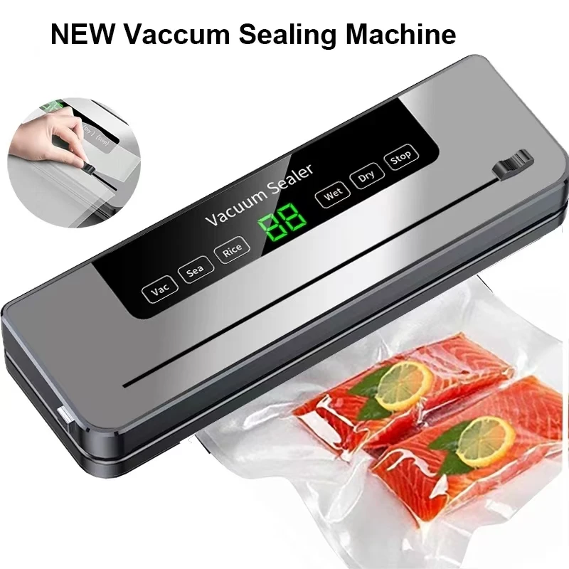 

Electric Vacuum Sealer Machine Dry/Wet Food Packaging Seal To Keep Fresh Touch Buttons Digital Display Vacuum Packaging Machine