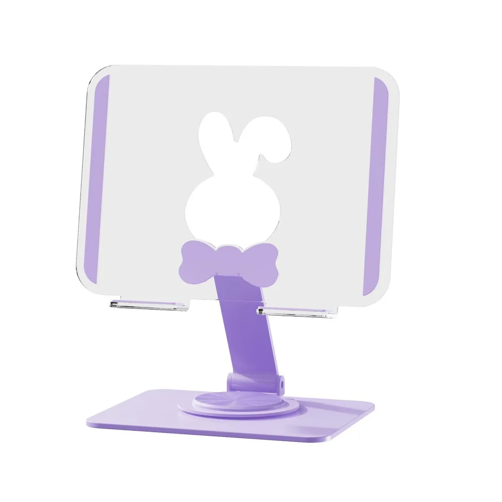 Rotatable Foldable Tablet Stand Hollow Rabbit Aryclic Panel Tablet Foldable Holder Transparent Multi Angle Tablet Phone Bracket