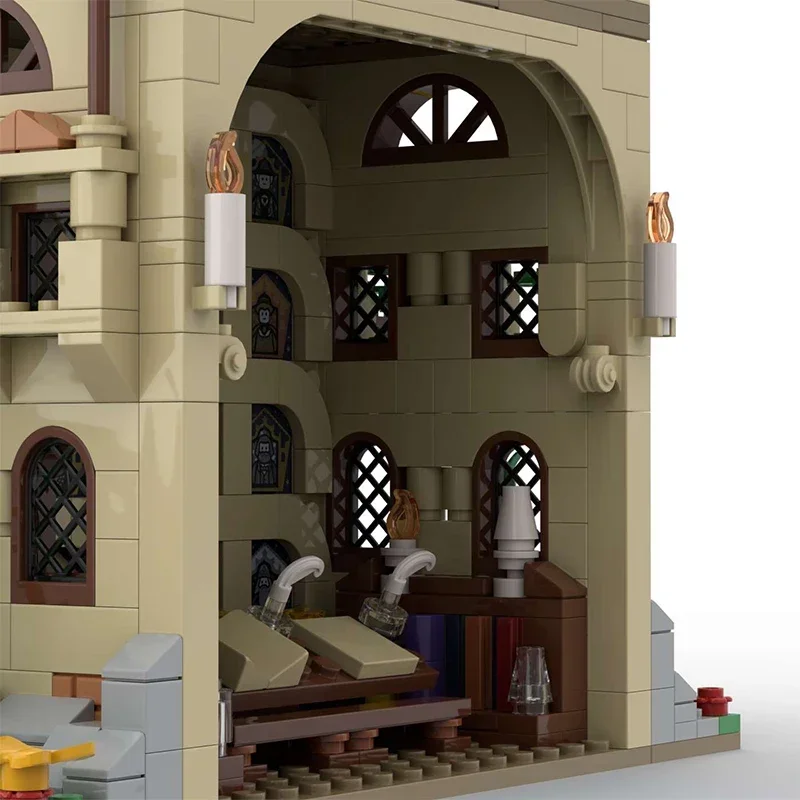 Bloques de construcción de tarjetas medievales, modelo de películas mágicas, Moc, tecnología de Castillo, bloques modulares, regalos, juguetes de Navidad, juegos de bricolaje, ensamblaje