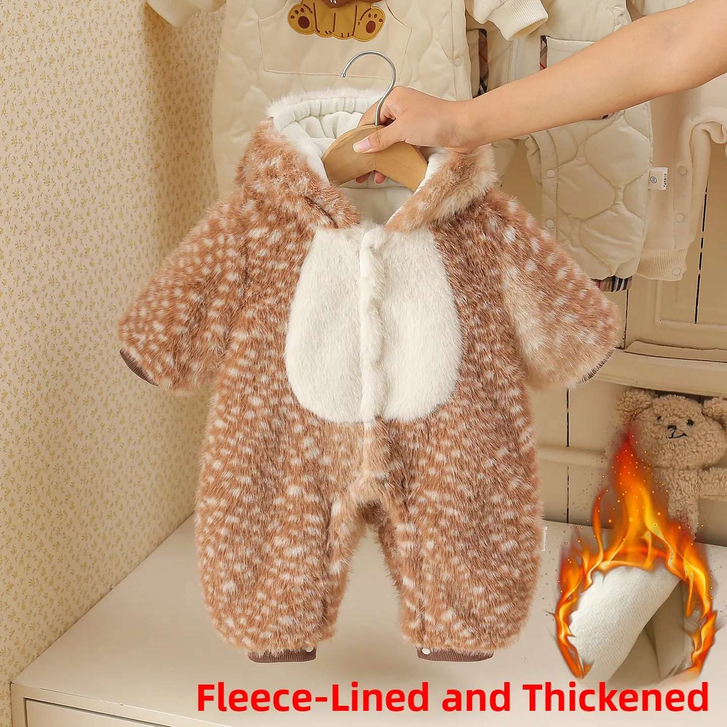 

Thiened Fce Winter Clothes for Babies Boy Rer Suit 2025 New Sle Polyester Fiber Long Pants mid Waist Straight Tube