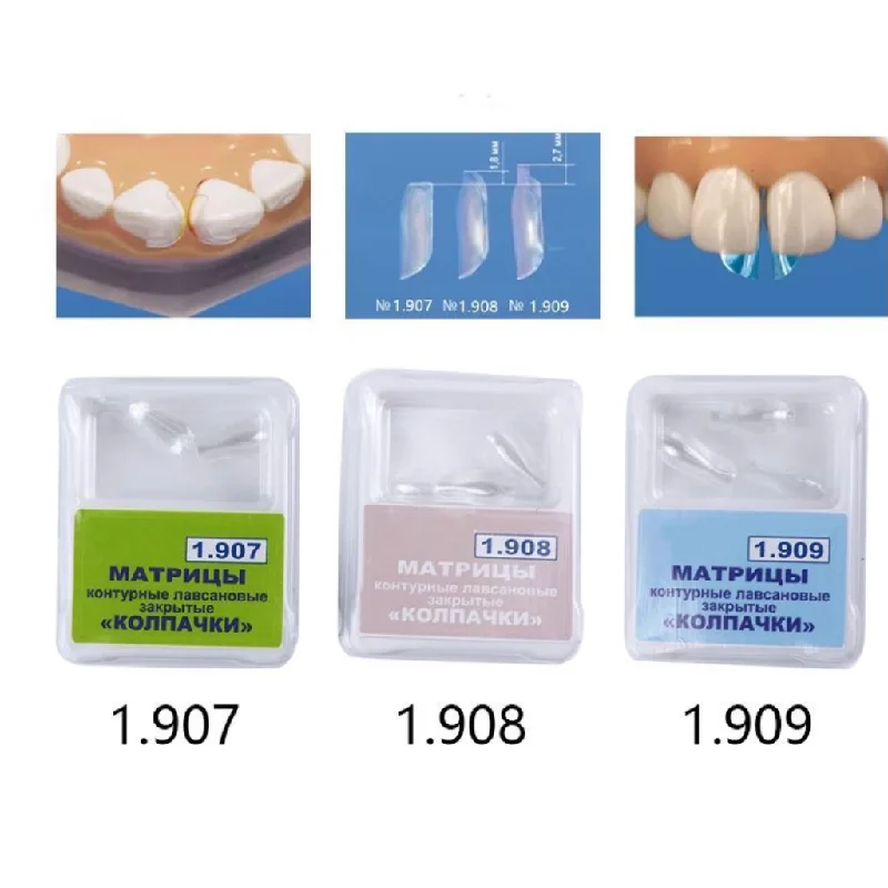 10Pcs/box Dentistry Clear Matrix Matrice  Bow BT Anterior Matrices Front Matrices Fits Bioclear Style S/M/L Dental  Materials