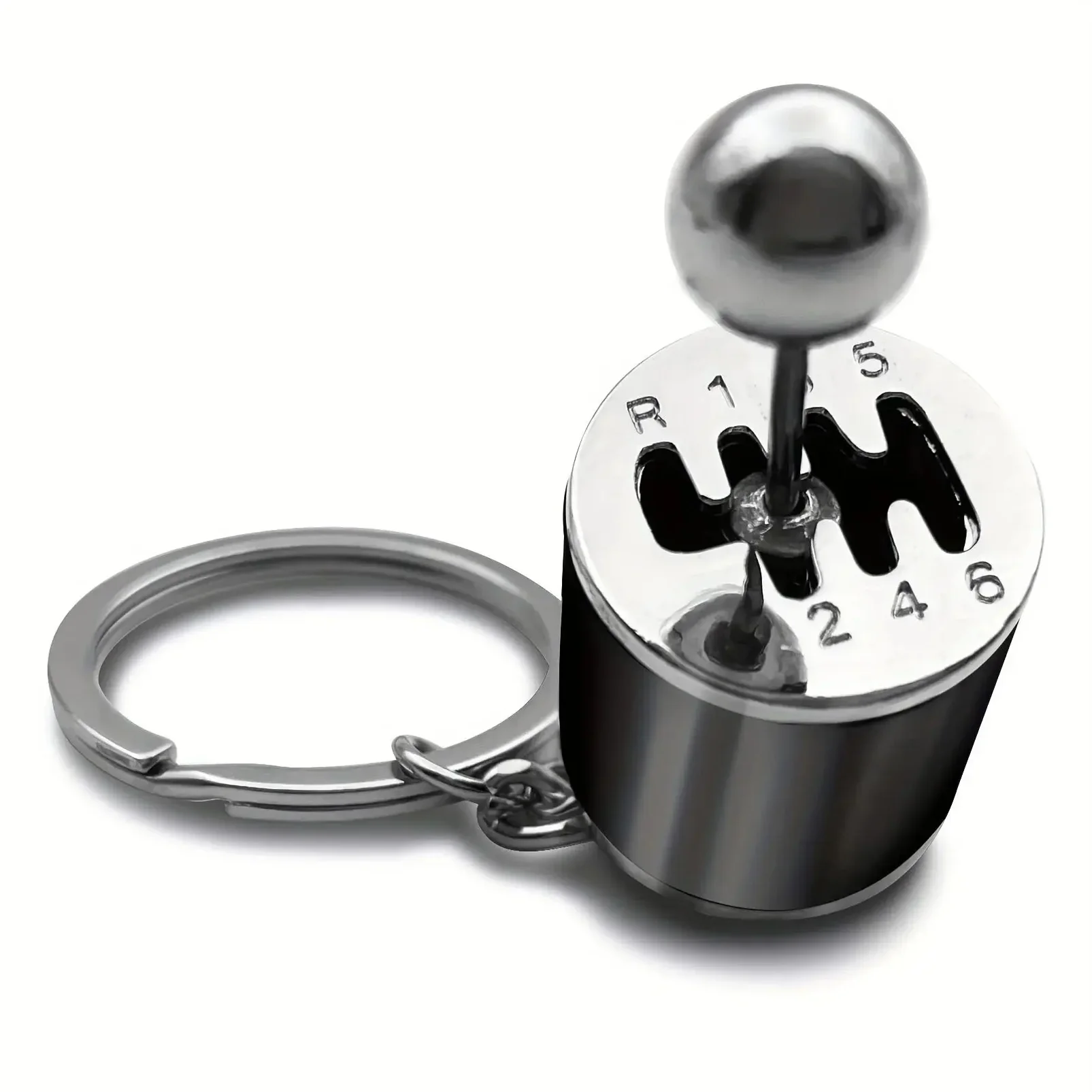 Metal Turbo Car Shifter Keychain Six-Speed Gear Stick Knob Gearbox Model Keyring Fidget Toys Antistress for Adults