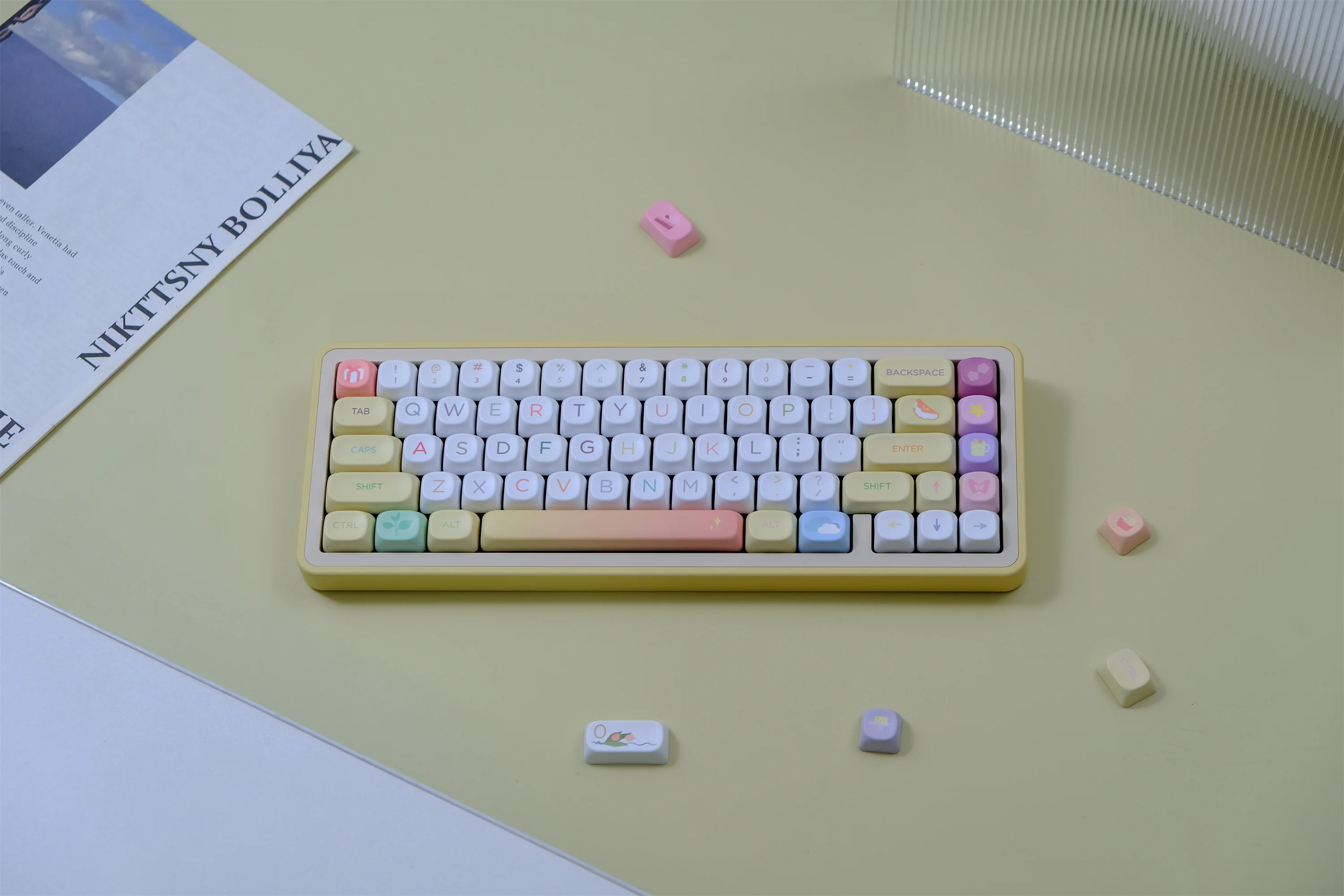 アフタヌーンティーキーキャップ-132キー-pbt素材-moaプロファイル-dye-sub-diyパーソナライズ-mxスイッチ対応-アリスメカニカルキーボードキーキャップ