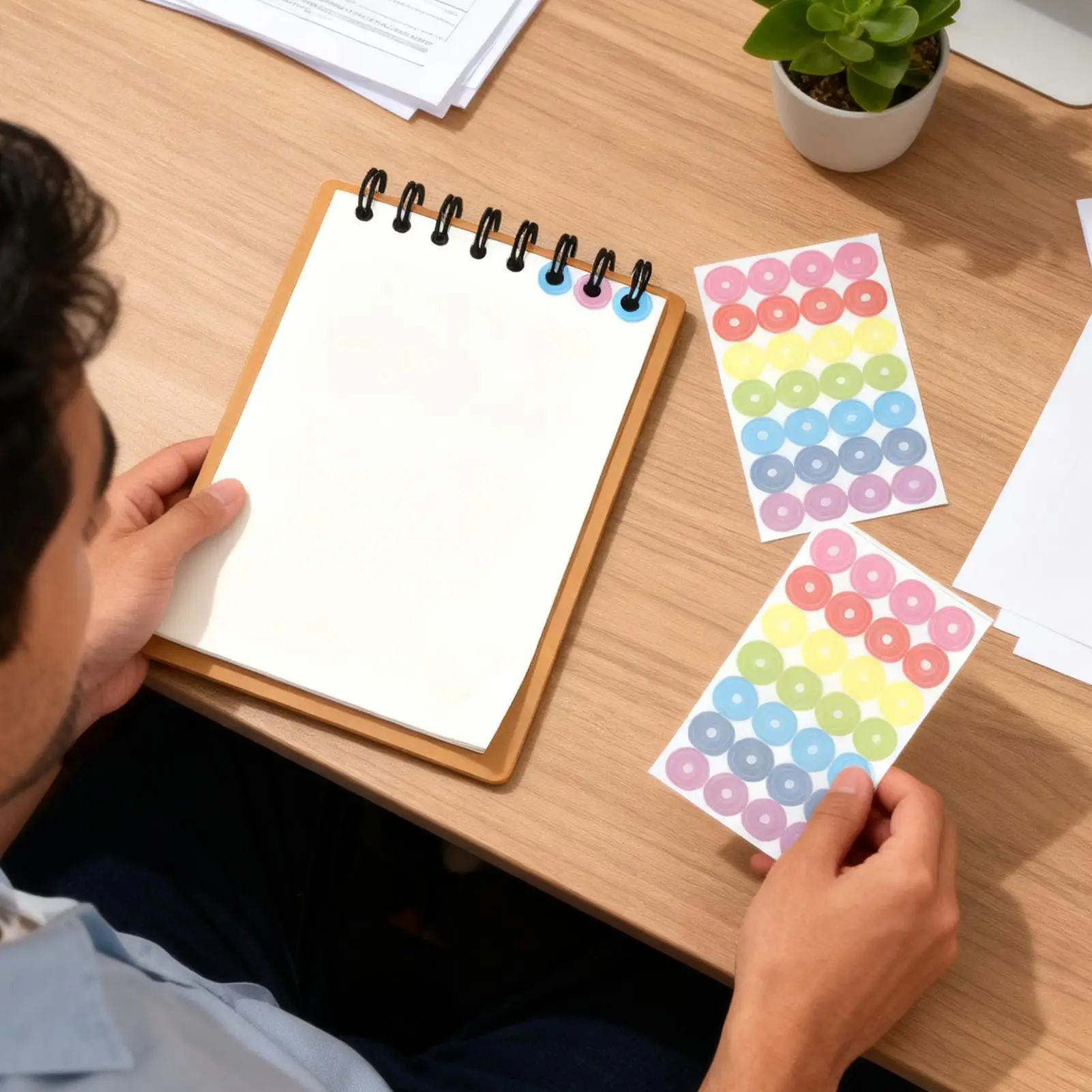 ملصقات ثقب الموثق دوائر لاصقة مستديرة واقيات ثقب ذاتية اللصق للورق لصياغة الملاحظات السائبة حزمة لوازم الكتب #3