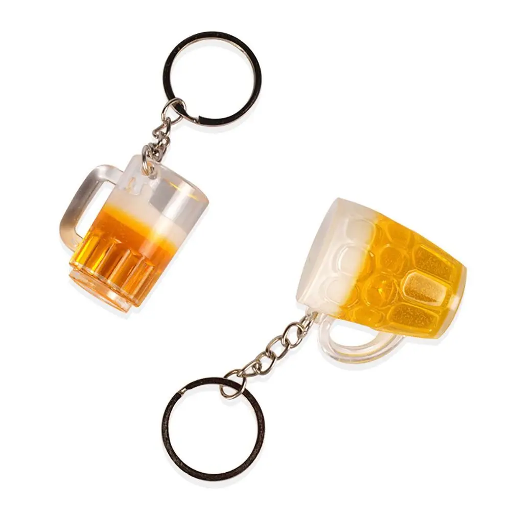 Accessories Funny Beer Mug Keychain Creative Acrylic Beer Pendant Keyring Ornaments Simulation Drink Keyring