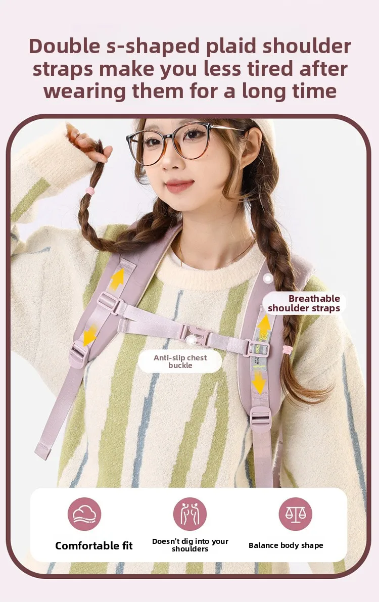 Middle School Backpack for Girls Large Capacity Bookbag Lightweight Fashion Student Backpack Simple Modern School Bags for Teens