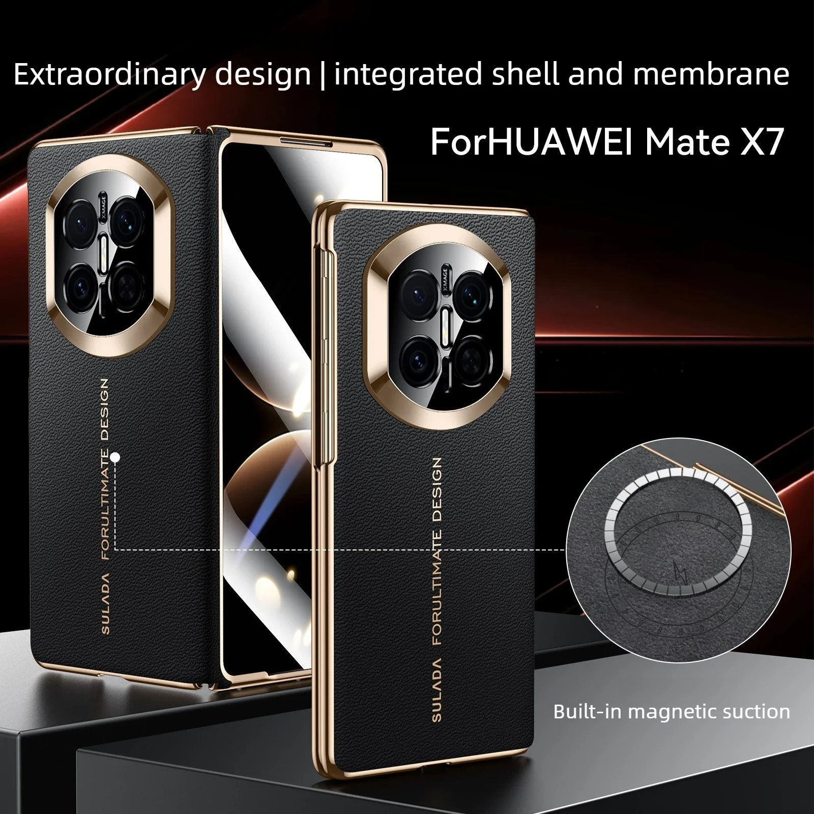 Integrated shell and film full coverage phone case for huawei mate x7 SULADA genuine leather instant upgrade to xt for matex6 x5 view 6