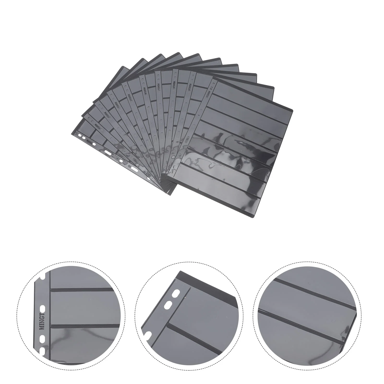 Álbum de selos de plástico, suporte para moedas, coleta de álbuns, inserções, páginas em estoque, coletor de suprimentos, armazenamento de selos postais