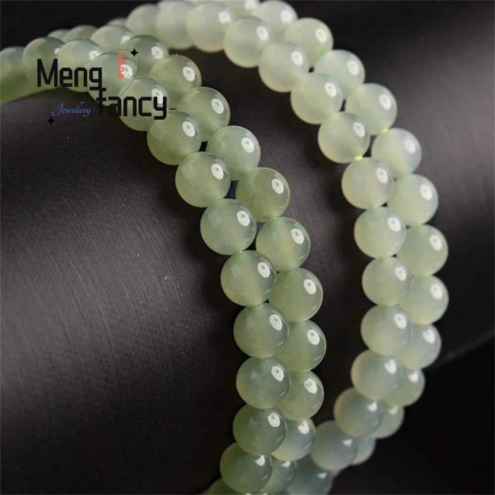 Natural Clear Water Hetian Jade Multi Loop Bracelet Female Crafts Loose Beads Beading Charm High-grade Exquisite Fashion Jewelry