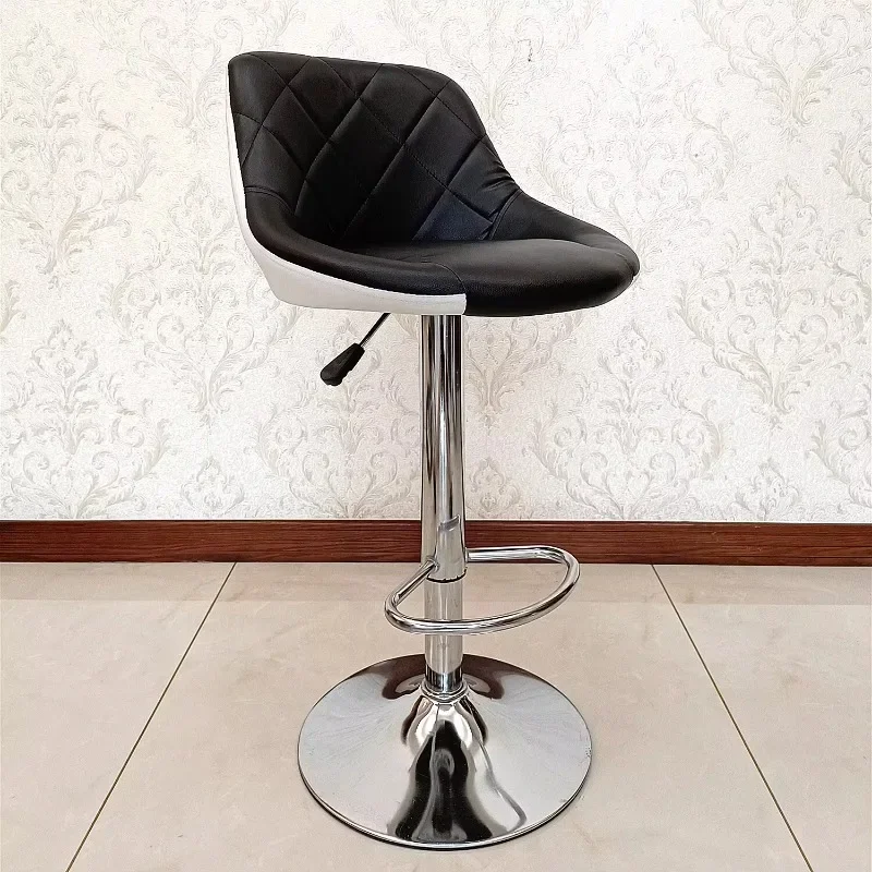 Mid Back PU Leather Height Adjustable Swivel Task Chair Modern Office Vanity Chair with Wheels Black