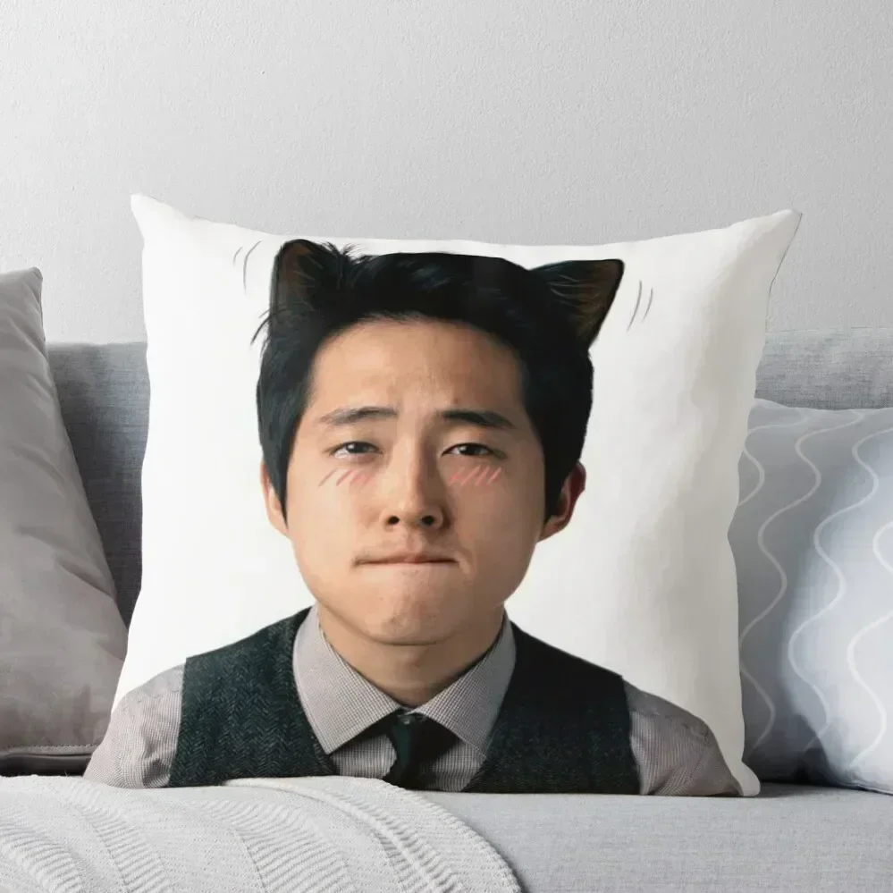 

Steven Yeun Glenn Rhee kitten Throw Pillow Christmas Pillowcase Pillow Covers Decorative pillow