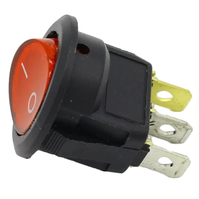 Round Rocker Dot LED Light Toggle Switch, SPST On e Off, Controles Elétricos, Top Vendas, Carro, 220V, 4Pcs