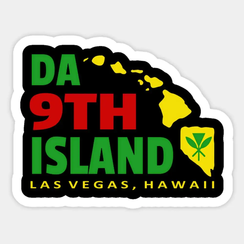 Da 9Th Island Las Vegas Hawaii Sticker for Laptop Decor Bedroom Car Cute Cartoon Art Fashionable Public Suitcase