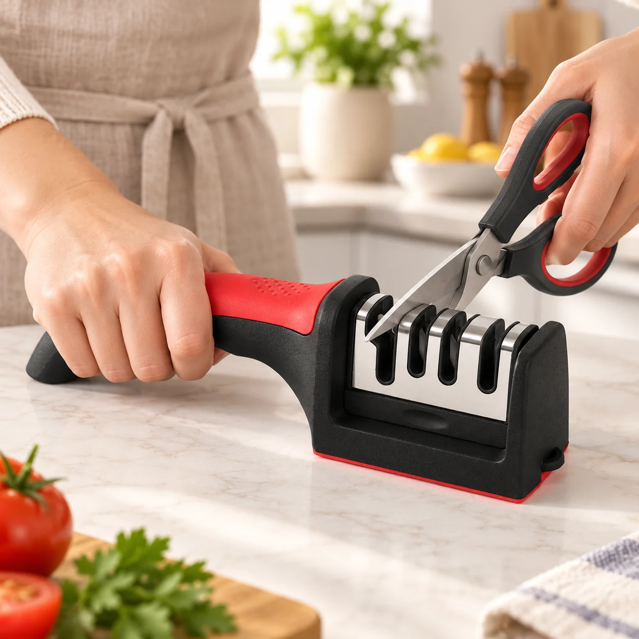Handheld Level 4 Sharpener Multi-function Kitchen Knife Sharpening Tool Household Knives Fast Manual Sharpening Stone