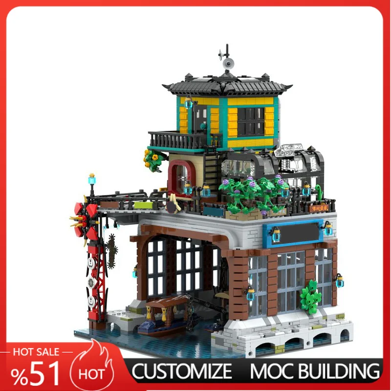 

NEW 3239Parts Repair Shop Modular Building Custom Building Blocks MOC Model DIY Toy Collection Birthday Gift For Building Fans