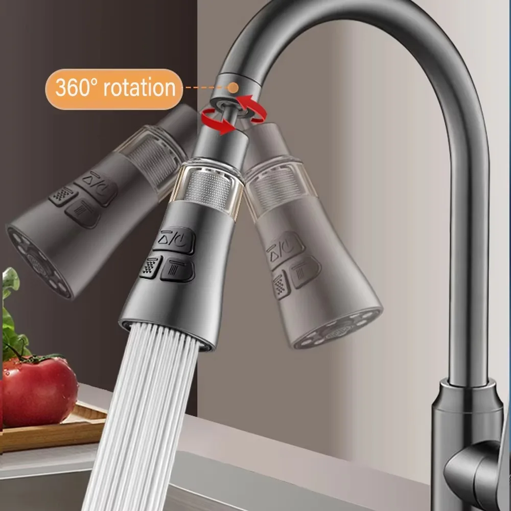 

360° Rotate Kitchen Faucet Extender With Filter Function Water Saving Washbasin Faucet Extender Splash Proof Faucet Bubbler