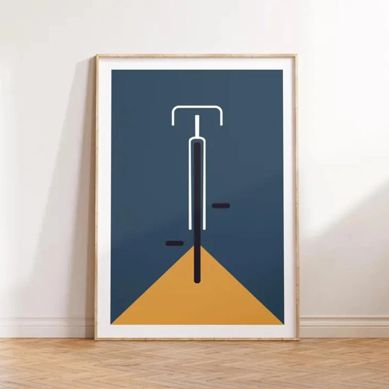 Cyclist Canvas Painting Minimalist Cycling Wall Art Poster Print Bike Modern Pictures for Living Room Decor Bicycle Lover Gift