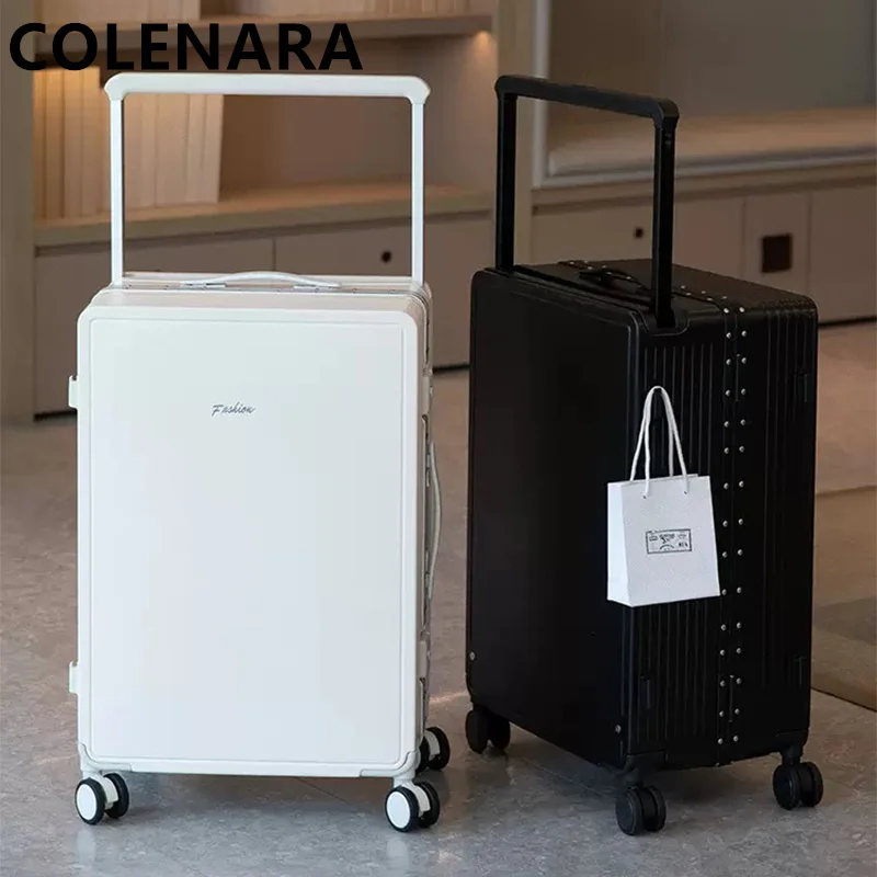 COLENARA Breiter Koffer mit universellen Rollen, 20 Zoll, für Damen und Herren, robuste Reisetasche mit Zahlenschloss