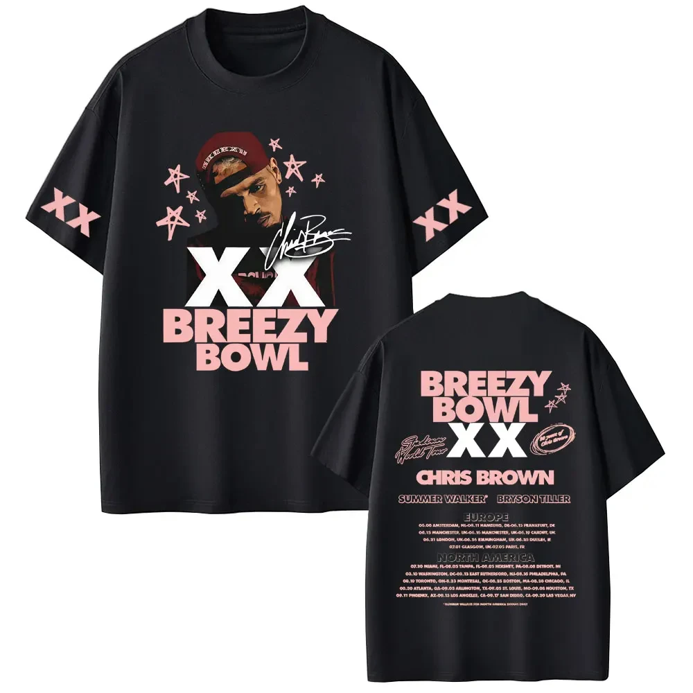 Chris Brown Tee Merch T-shirts Cosplay Women Men Fashion Casual Crewneck Short Sleeve Streetwear T-shirt Gift Clothing