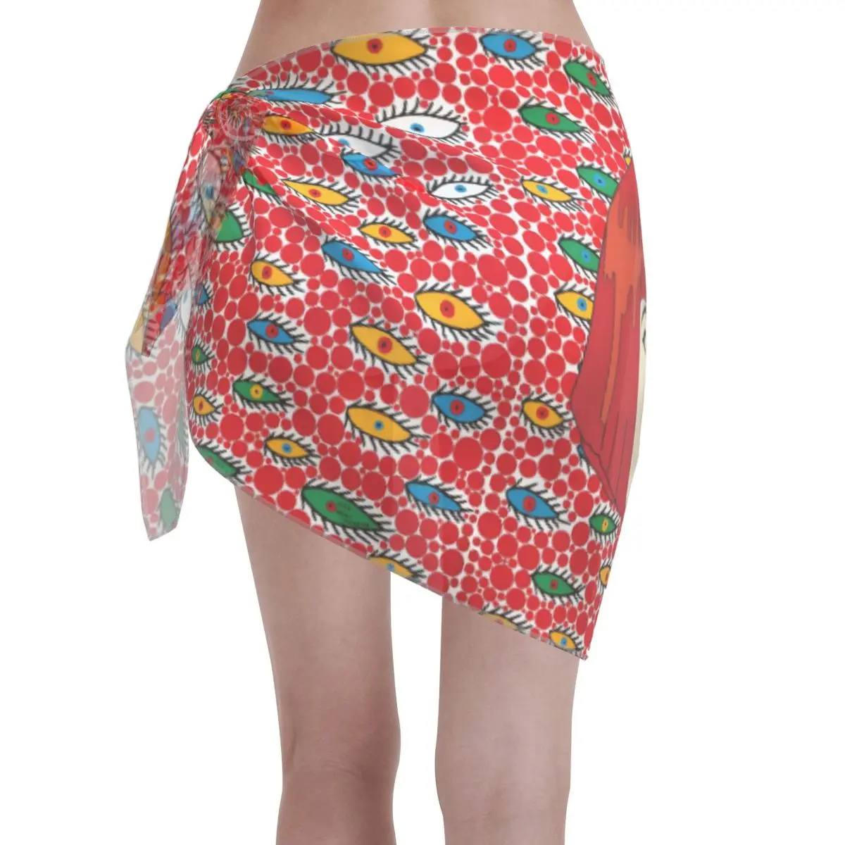 Personalizado yayoi kusama feminino curto sarongs praia envoltório praia bikini envoltório jardim de mulheres em florescer juventude sarongs maiô cobrir