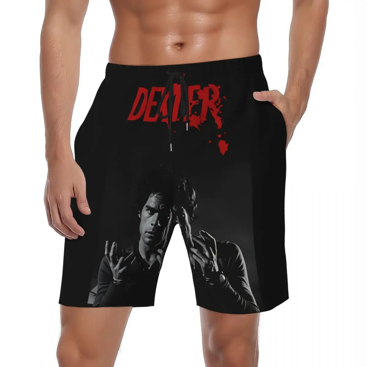 

Dexter Morgan Blood Never Lies TV Show Poster Board Shorts Summer Beach Shorts Men's Sports Surf Quick Dry Swimming Trunks