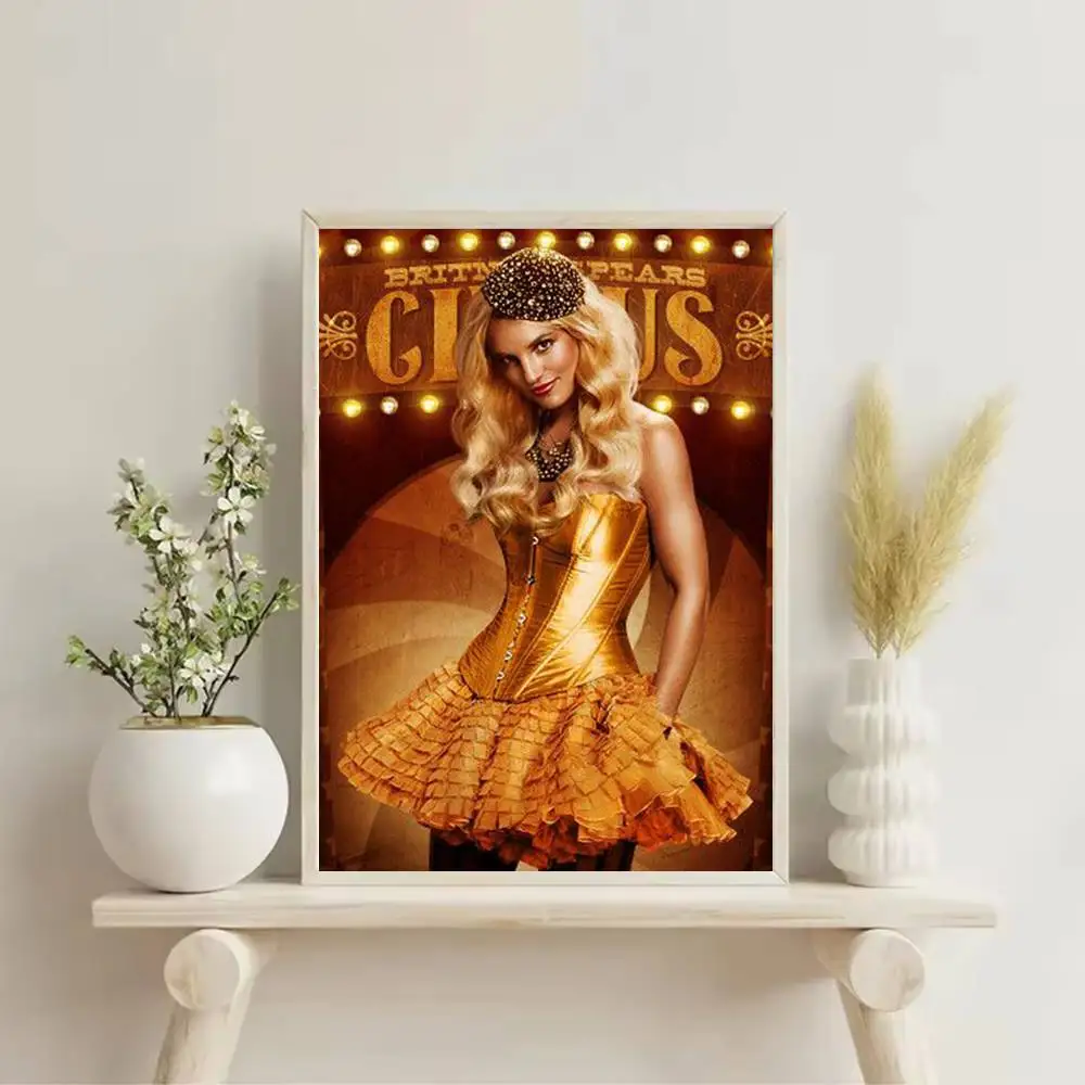 B-Britney Spears Circus In The Zone Poster Self-adhesive Art Waterproof Paper Sticker Coffee House Bar Room Wall Decor