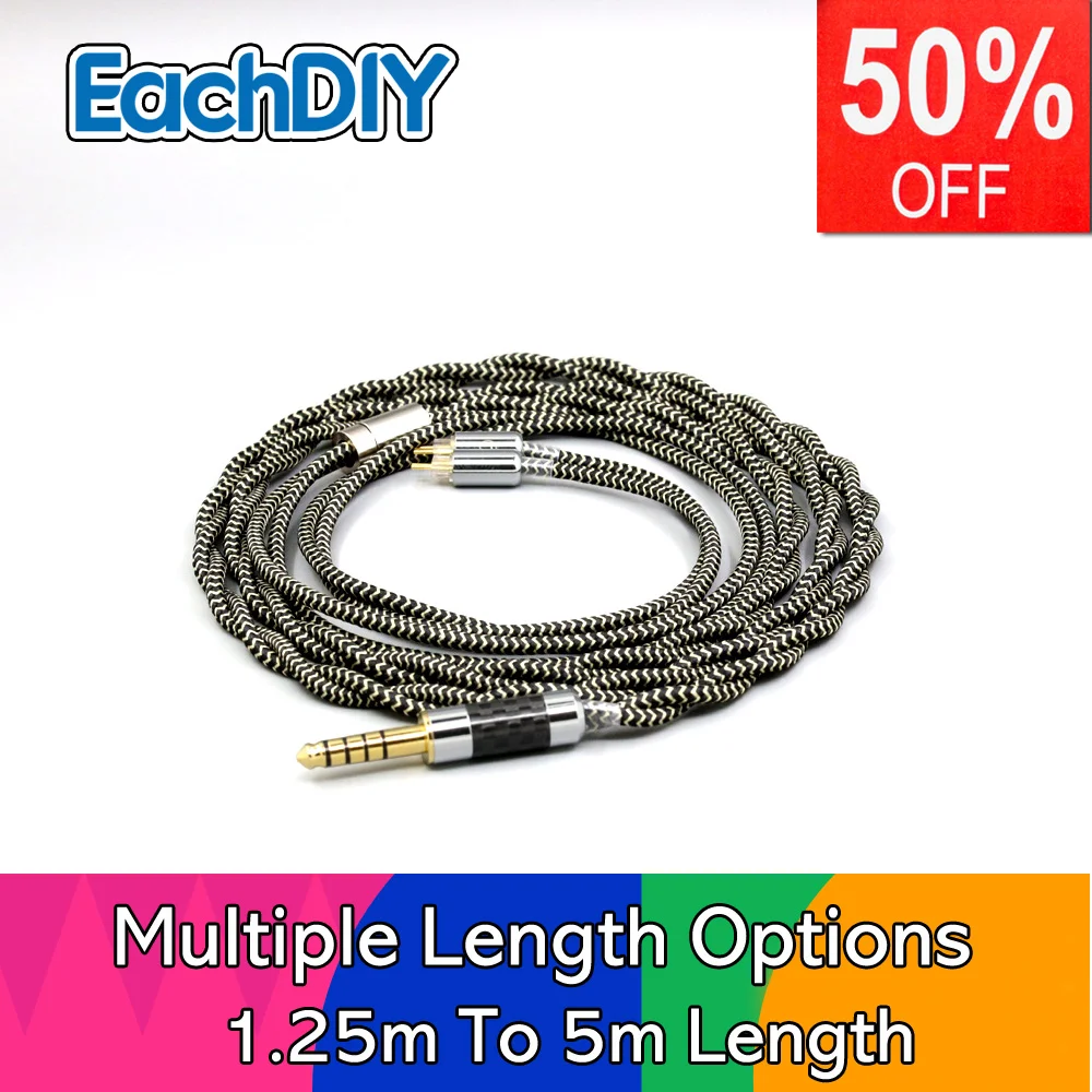 

2 Core 2.8mm Litz OFC Earphone Shield Braided Sleeve Cable For 0.78mm BA W4r UM3X UM3RC JH13 High Step LN008068
