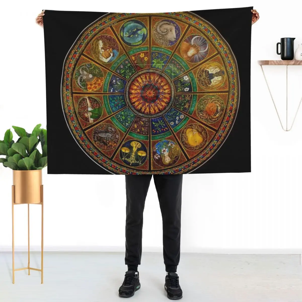 Wheel of the Zodiac, Astrology Chart & the Major Arcana Tarot Throw Blanket Summer Beddings Softest Thin Blankets